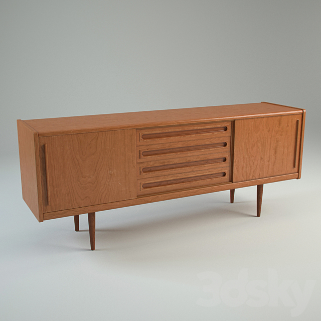 Vintage Sideboard 3DS Max Model - thumbnail 2