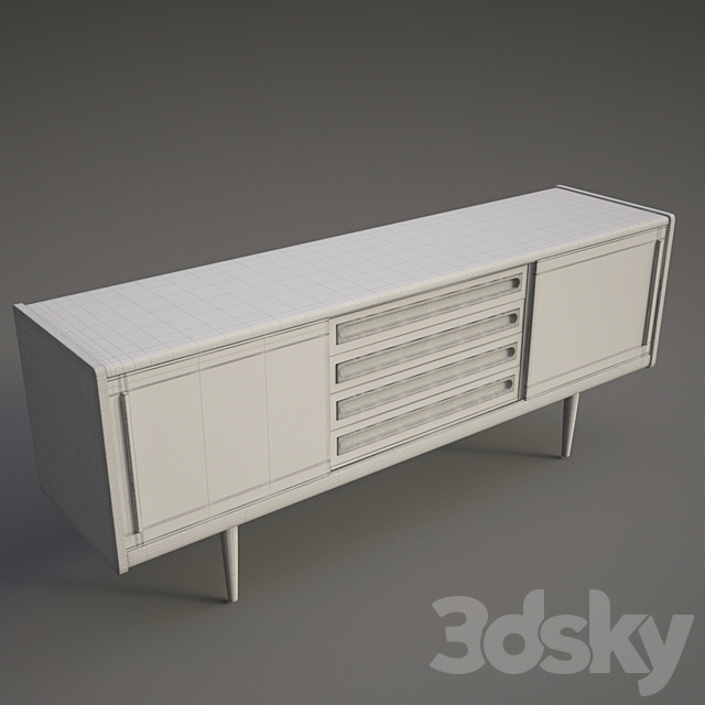 Vintage Sideboard 3DS Max Model - thumbnail 3