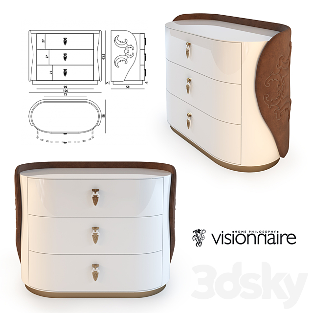 Visionnaire Alice Chest of drawers 3DSMax File - thumbnail 1