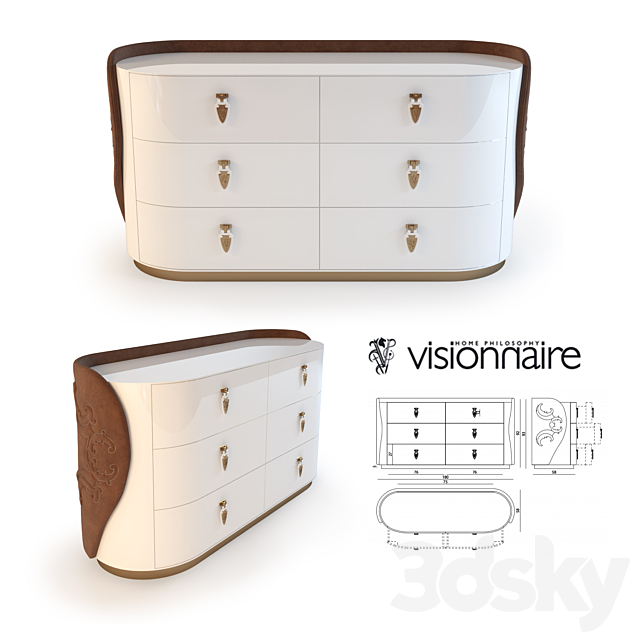 Visionnaire Alice Chest of drawers 3DSMax File - thumbnail 2