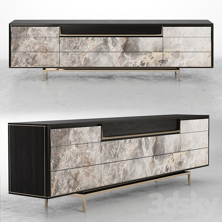 Visionnaire BARNEY Lacquered sideboard 3DS Max - thumbnail 1