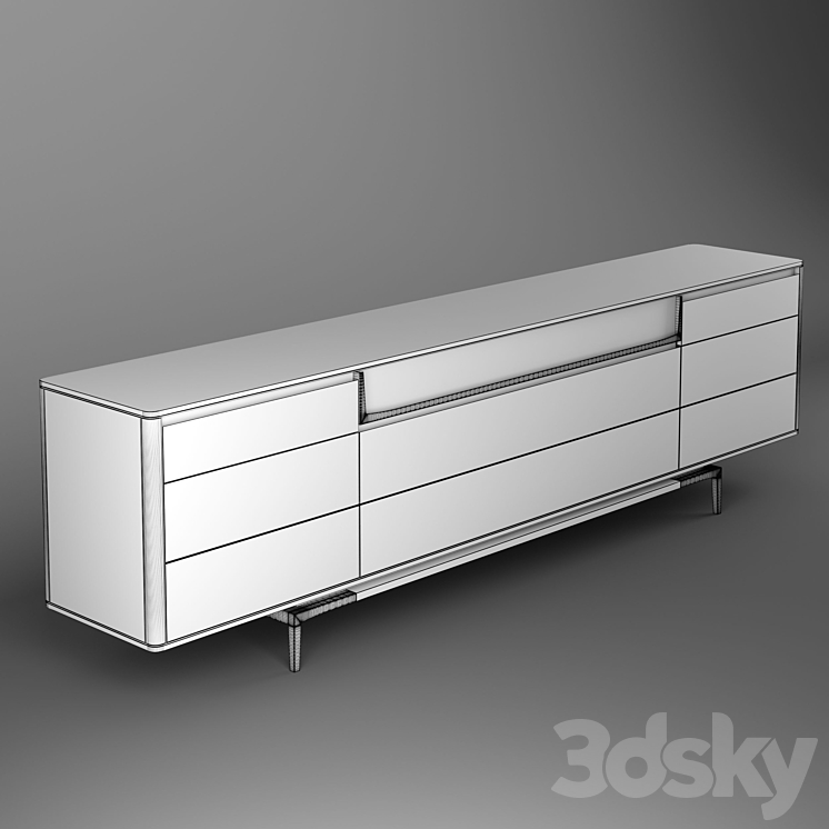 Visionnaire BARNEY Lacquered sideboard 3DS Max - thumbnail 2