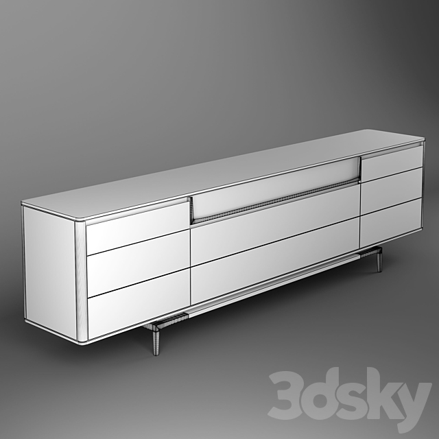 Visionnaire BARNEY Lacquered sideboard 3DSMax File - thumbnail 2