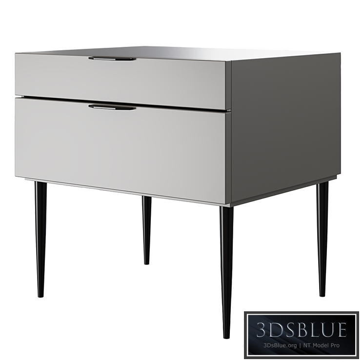 Visney C2 gray bedside table 3DS Max - thumbnail 3