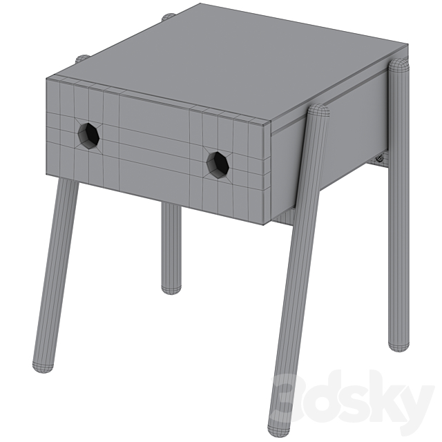 Wallet Scandi-Style 1 Drawer Bedside Table by LA REDOUTE 3DSMax File - thumbnail 5