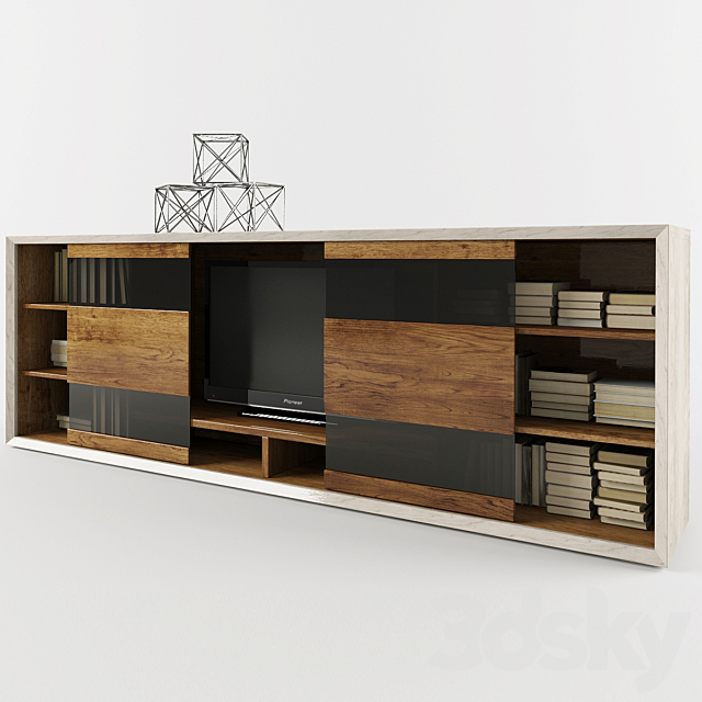 Wardrobe LucianoZonta TV books 3DS Max Model - thumbnail 2