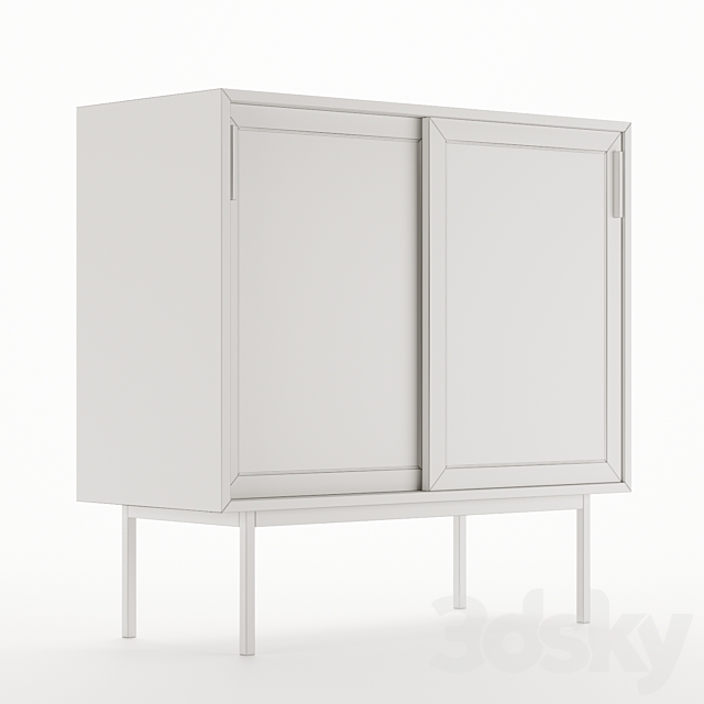 WASKA wardrobe with 2 sliding doors with wicker stakes (LA REDOUTE INTERIEURS) 3DSMax File - thumbnail 2