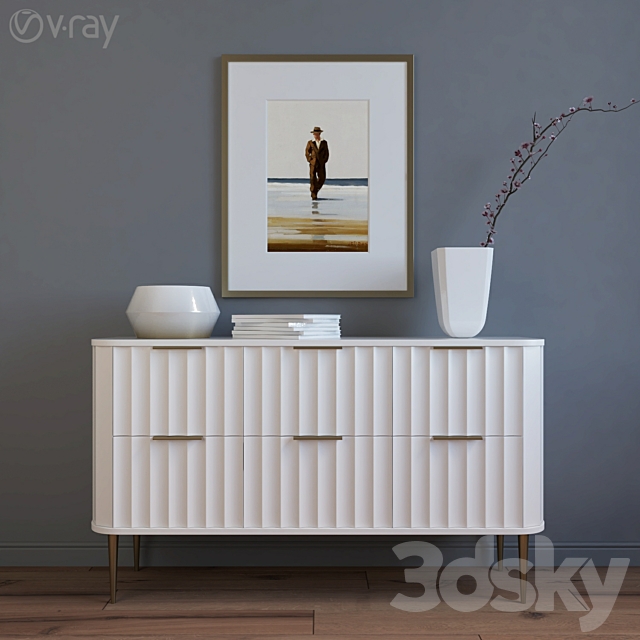 West Elm _ Vivien 6-Drawer Dresser 3DSMax File - thumbnail 1