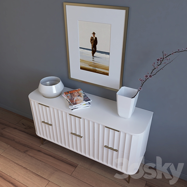 West Elm _ Vivien 6-Drawer Dresser 3DSMax File - thumbnail 2