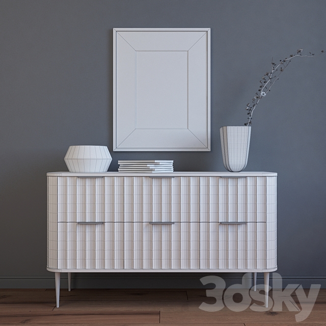 West Elm _ Vivien 6-Drawer Dresser 3DSMax File - thumbnail 3