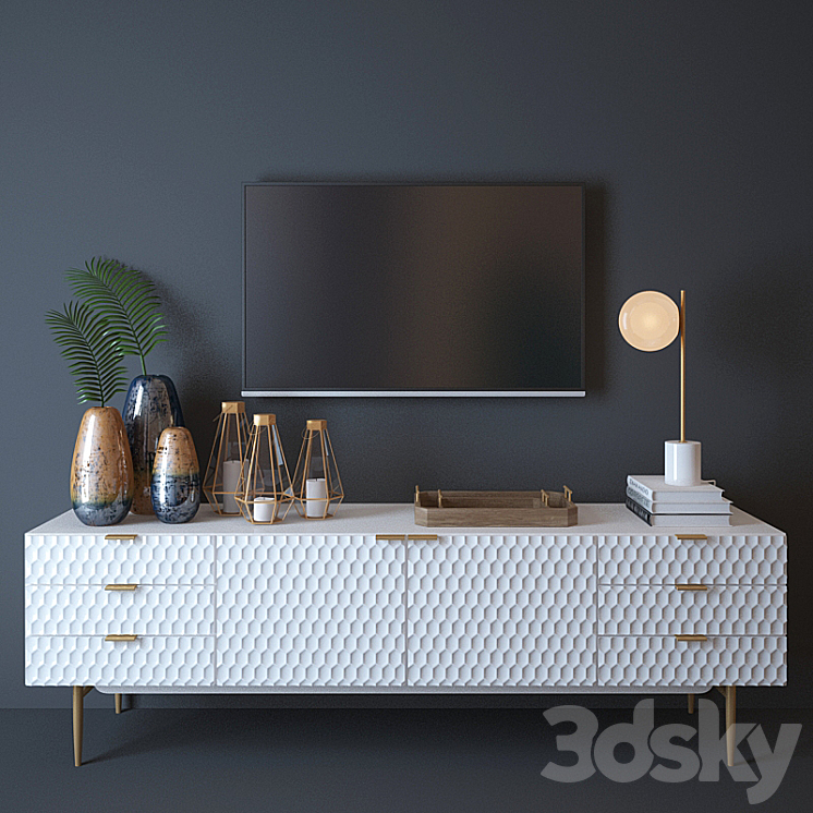 West elm Audrey Media Console 3DS Max - thumbnail 1