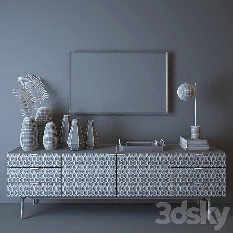 West elm Audrey Media Console 3DS Max - thumbnail 2