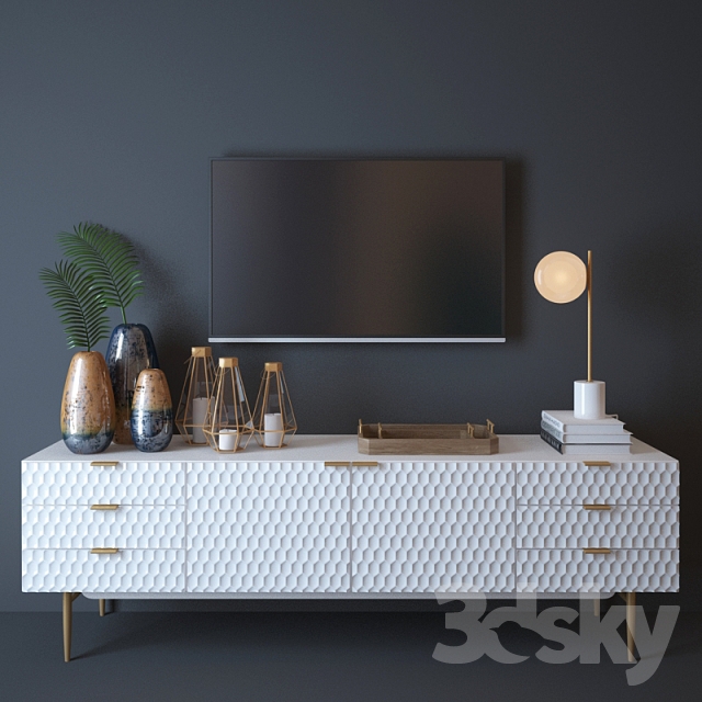 West elm Audrey Media Console 3DS Max - thumbnail 3