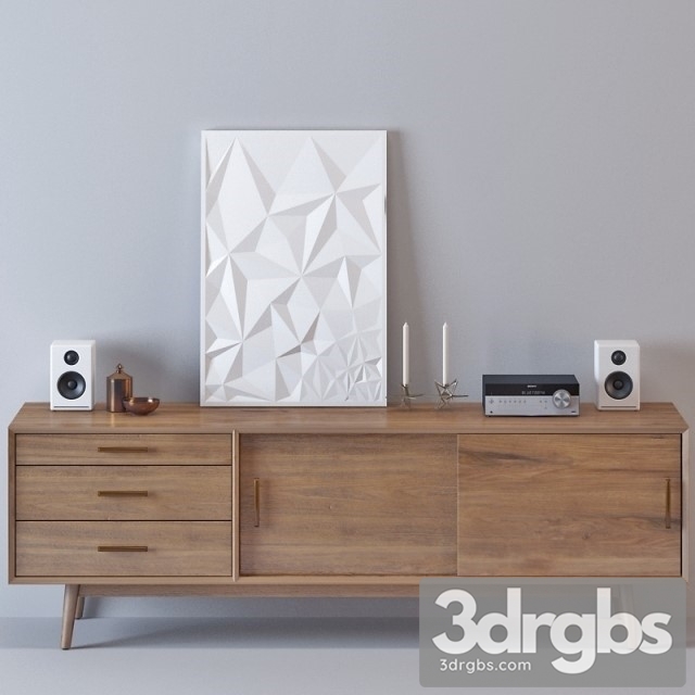 West Elm Media Console 2 3dsmax Download - thumbnail 1