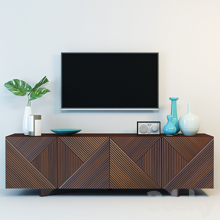 West Elm Media Console 3DS Max - thumbnail 1