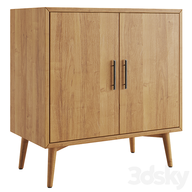 West Elm Mid-Century Bar Cabinet 3DS Max Model - thumbnail 1