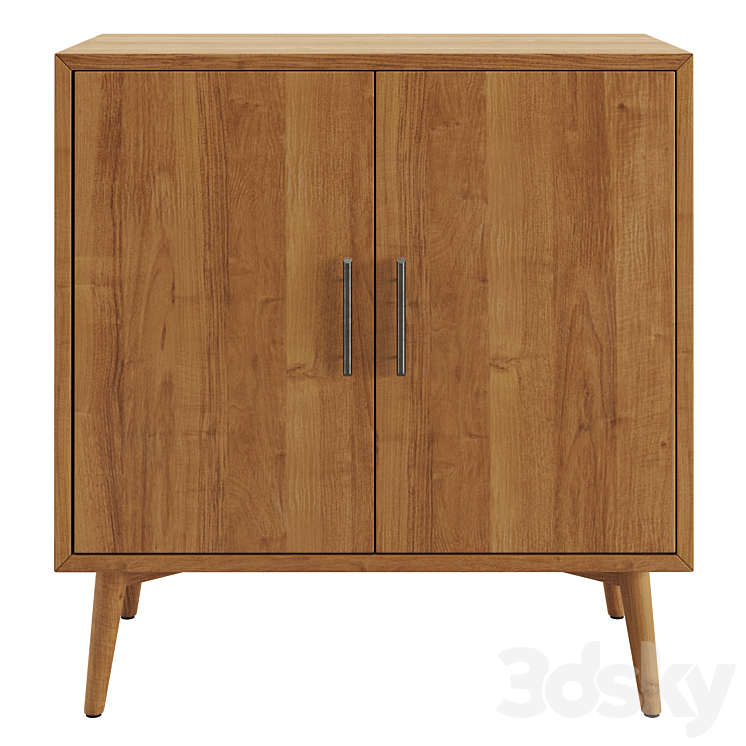 West Elm Mid-Century Bar Cabinet 3DS Max Model - thumbnail 2