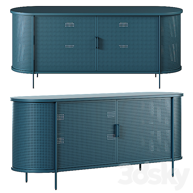 West Elm Perforated Metal Buffet 3DSMax File - thumbnail 1