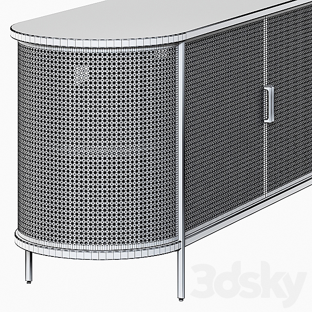 West Elm Perforated Metal Buffet 3DSMax File - thumbnail 2