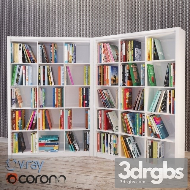 White Bookcase 3dsmax Download - thumbnail 1