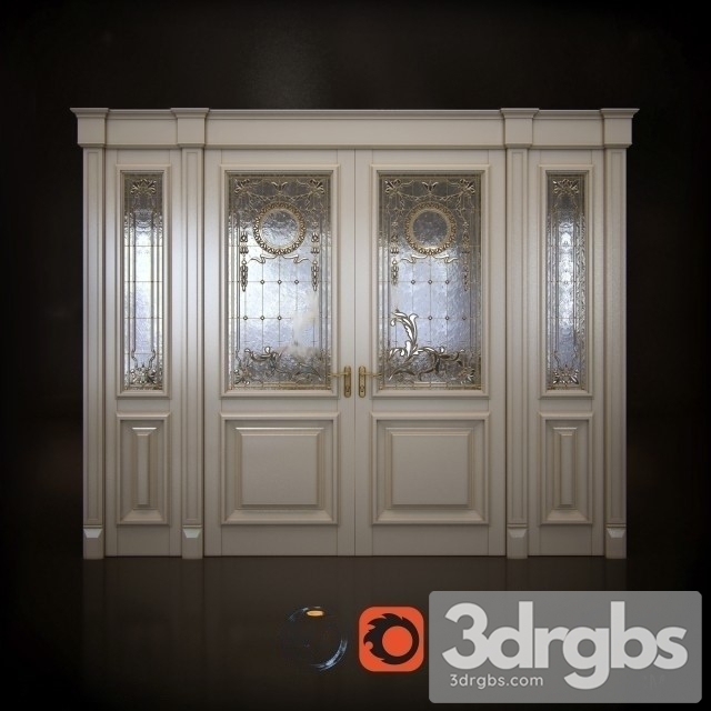 White Classic Door 3dsmax Download - thumbnail 1