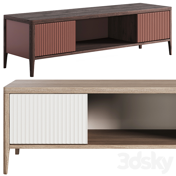 Wide TV Stand by Woodright 3DS Max Model - thumbnail 1