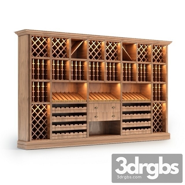 Wine Rack Store Wine Stand 3dsmax Download - thumbnail 1