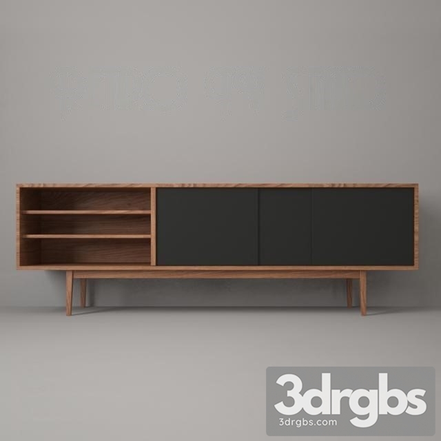 Wood Sideboard 2 3dsmax Download - thumbnail 1