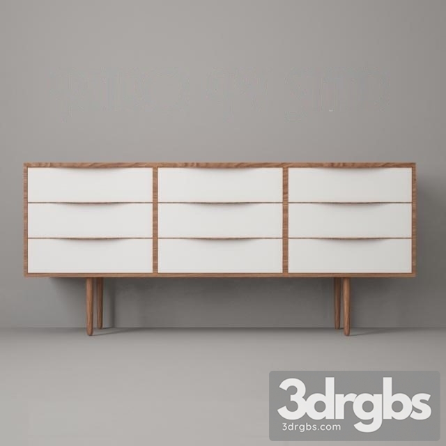 Wood Sideboard 3 3dsmax Download - thumbnail 1