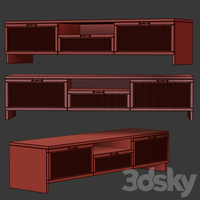 Wooden tv console 3DSMax File - thumbnail 2