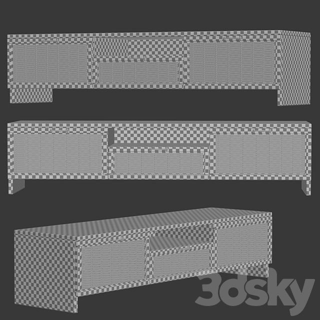 Wooden tv console 3DSMax File - thumbnail 3