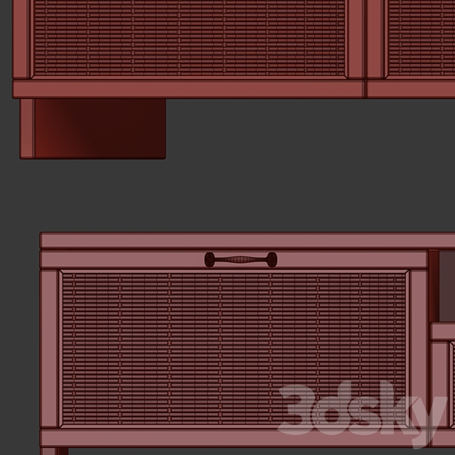 Wooden tv console 3DSMax File - thumbnail 4