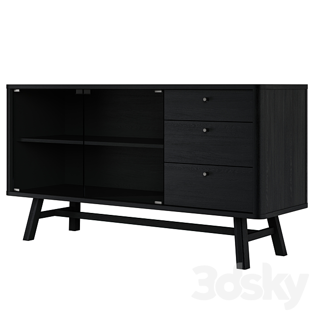 Woodman SKAGEN Sideboard Oak _ Black 3DSMax File - thumbnail 2