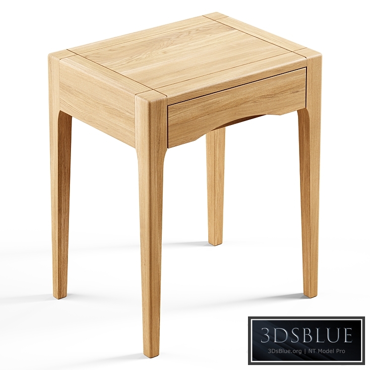 Zara Home – The oak wood bedside table with drawer 3DS Max - thumbnail 3