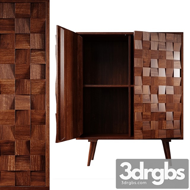 Zara Home The Sideboard With Carved Doors 3dsmax Download - thumbnail 1