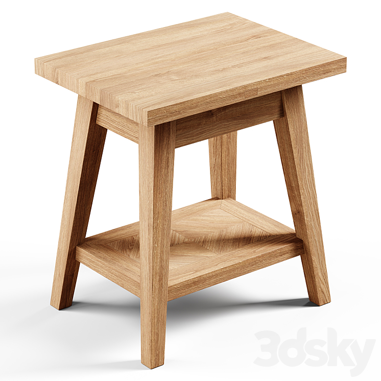 Zara Home – The small recycled wooden table 3DS Max - thumbnail 1