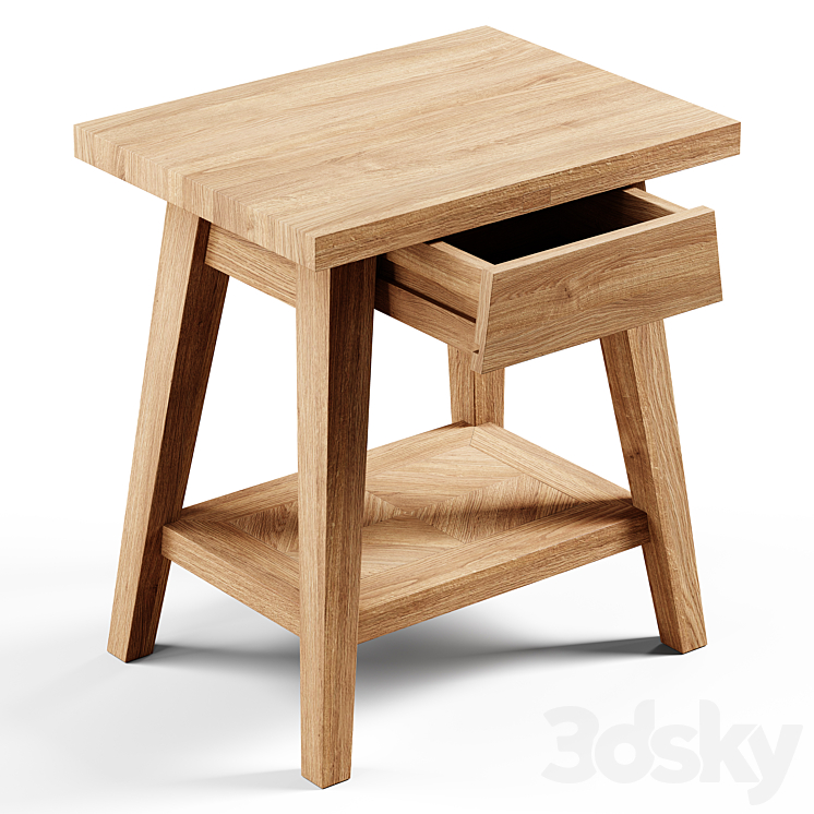 Zara Home – The small recycled wooden table 3DS Max - thumbnail 2