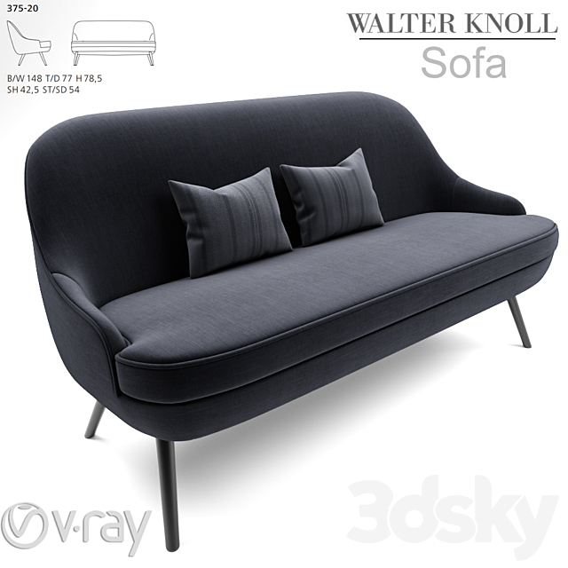 375 walter knoll sofa 3DSMax File - thumbnail 1