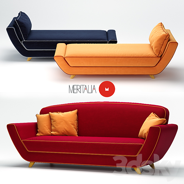 A sofa and chaise longue by Minah Meritalia 3DSMax File - thumbnail 1