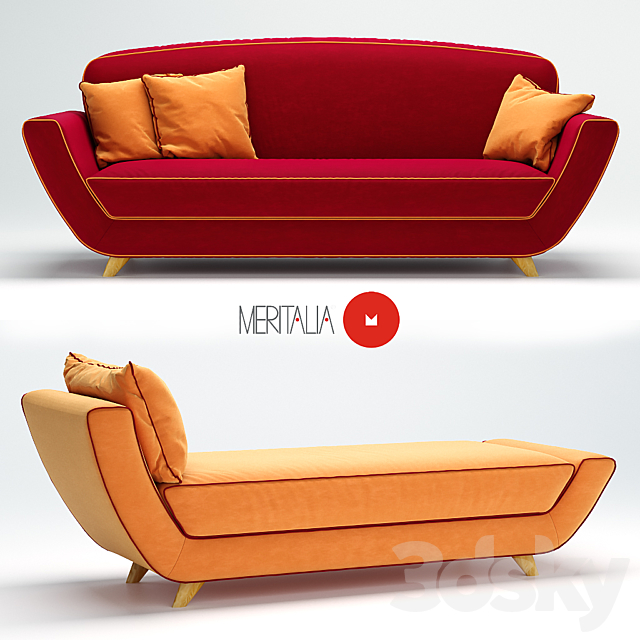 A sofa and chaise longue by Minah Meritalia 3DSMax File - thumbnail 2