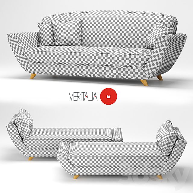 A sofa and chaise longue by Minah Meritalia 3DSMax File - thumbnail 3