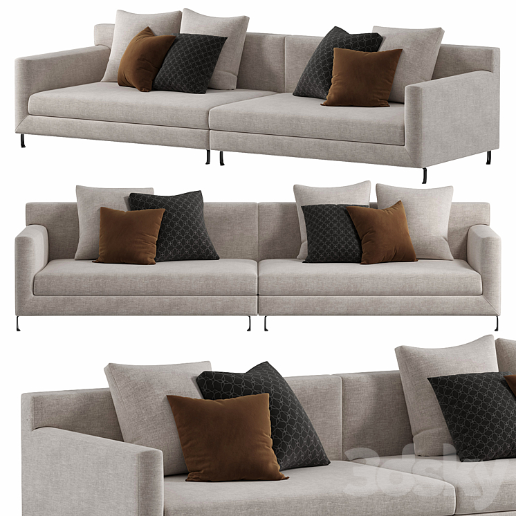 Allen Sofa by Minotti 3DS Max Model - thumbnail 1