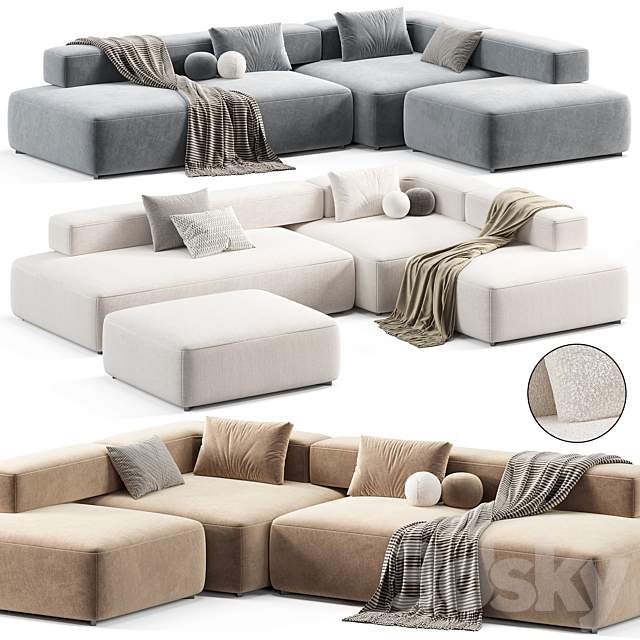 Alphabet Modular Sofa 3ds Max - thumbnail 3