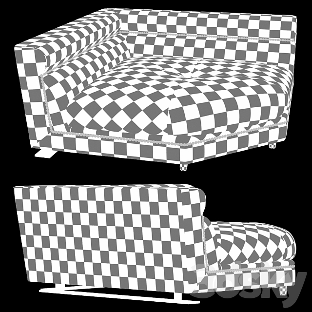 Ansel – Longhi – Sectional Sofa 3DS Max Model - thumbnail 3