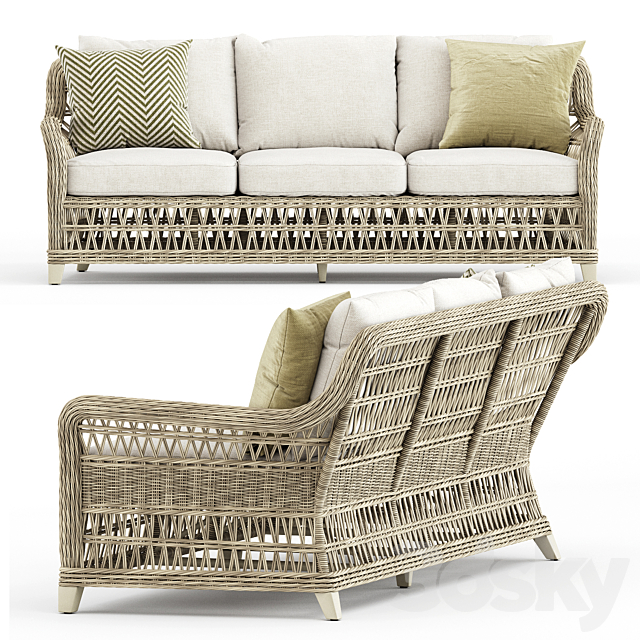 Arbor sofa 3 seat by Janus et Cie 3DSMax File - thumbnail 3