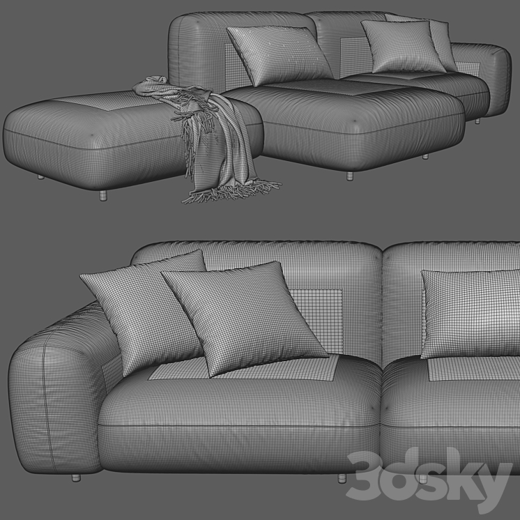 Arflex Tokio Sofa 3DS Max Model - thumbnail 2