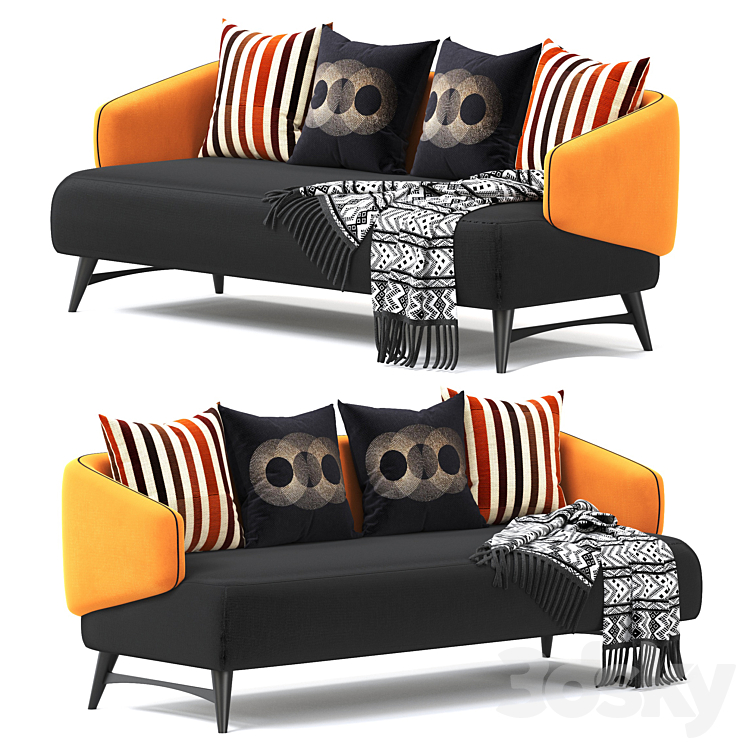 aries by roche bobois sofa 3DS Max Model - thumbnail 2