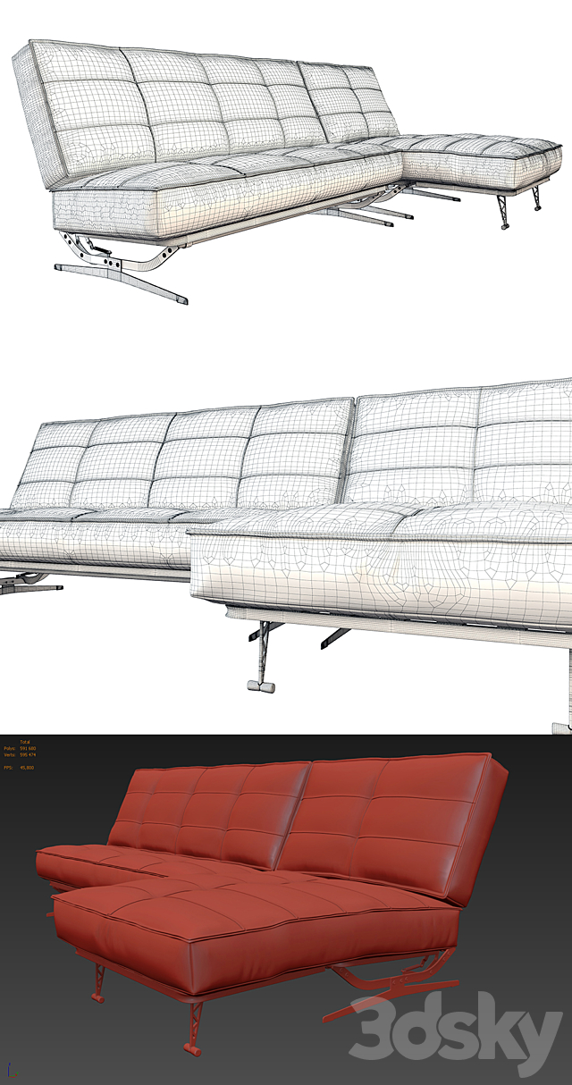 Arni corner sofa 3ds Max - thumbnail 3