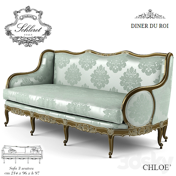 ARTEARREDO Diner du Roi CHLOE sofa 3DS Max Model - thumbnail 1