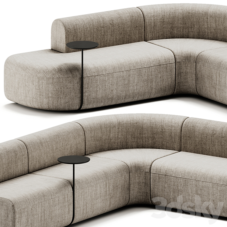 ARTIKO Sectional modular fabric sofa AT 16 by MDD 3DS Max - thumbnail 2